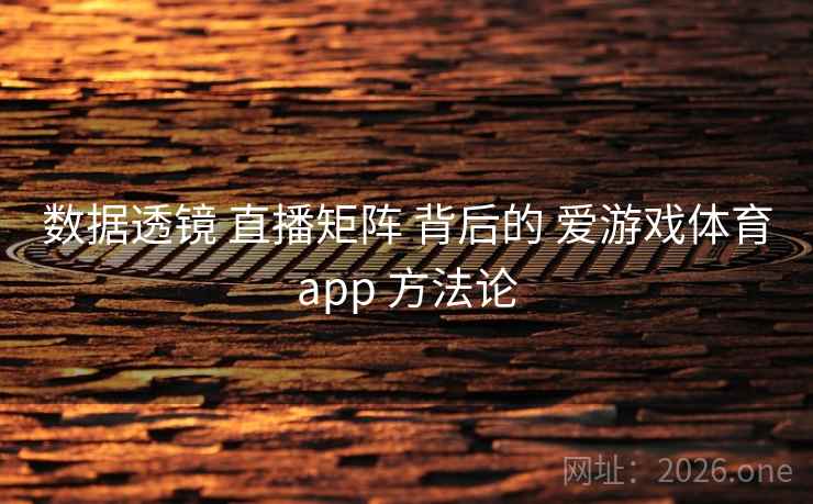 数据透镜 直播矩阵 背后的 爱游戏体育app 方法论